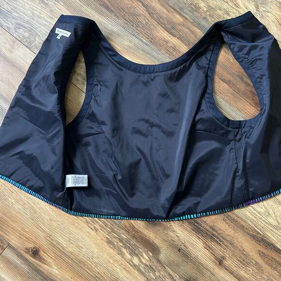 Trina Turk Sleeveless Blouse Colorful Geometric Tank Top Zip Up Round Neck 8 - Picture 5 of 10